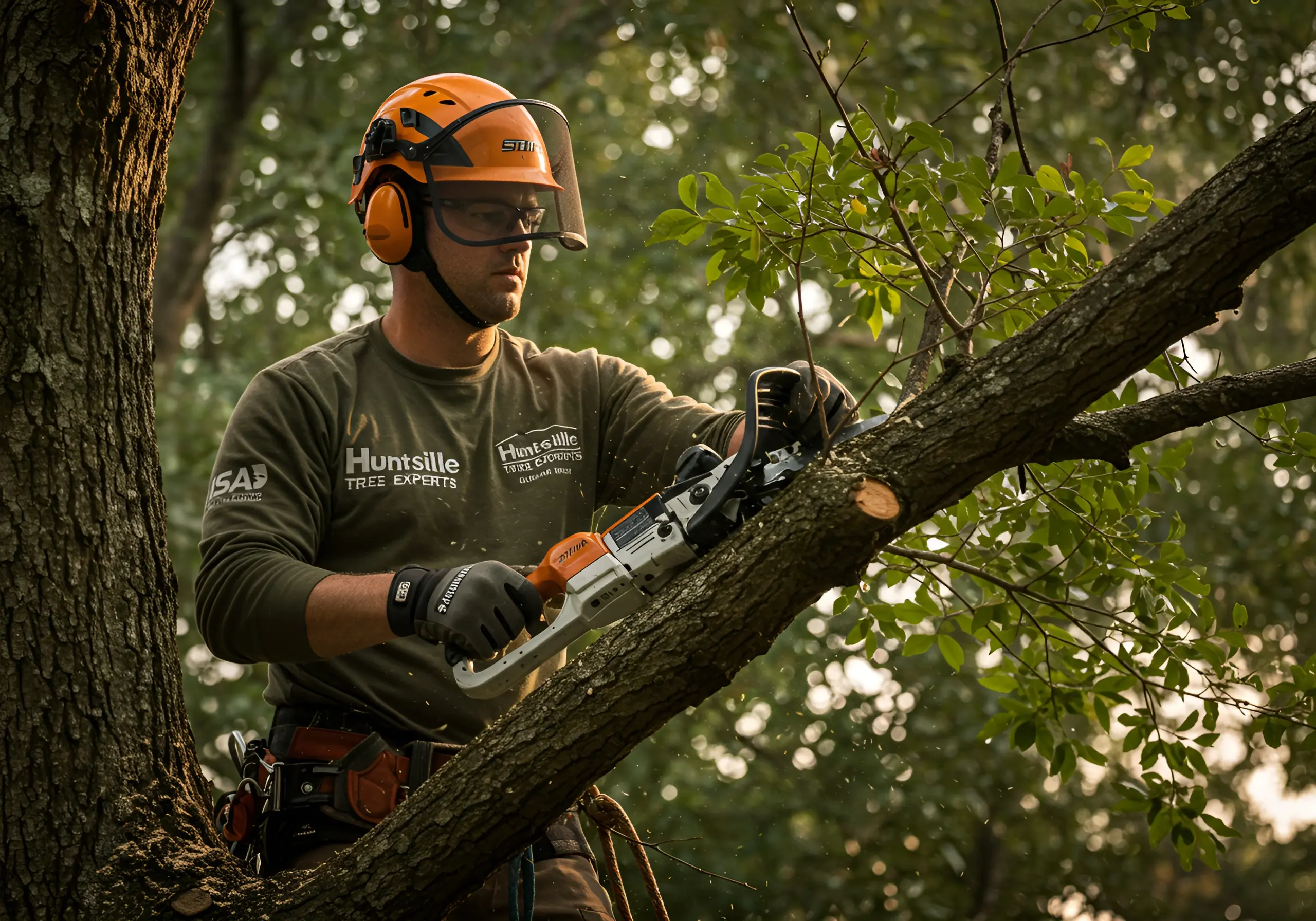 Home 1 arborist trimming a tree